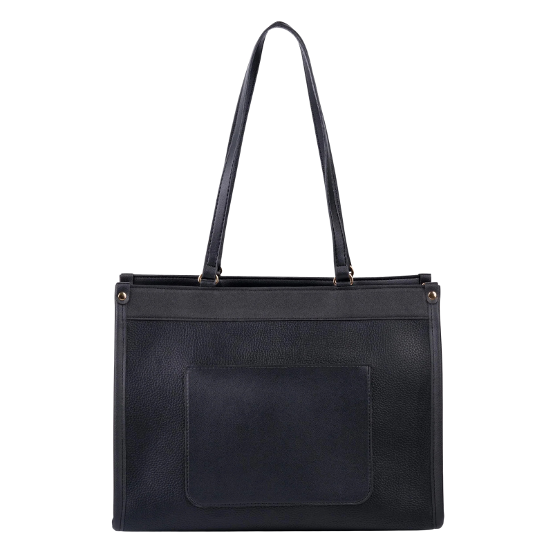 Damen-Shopper mit Fronttasche in Schwarz – Bild 1