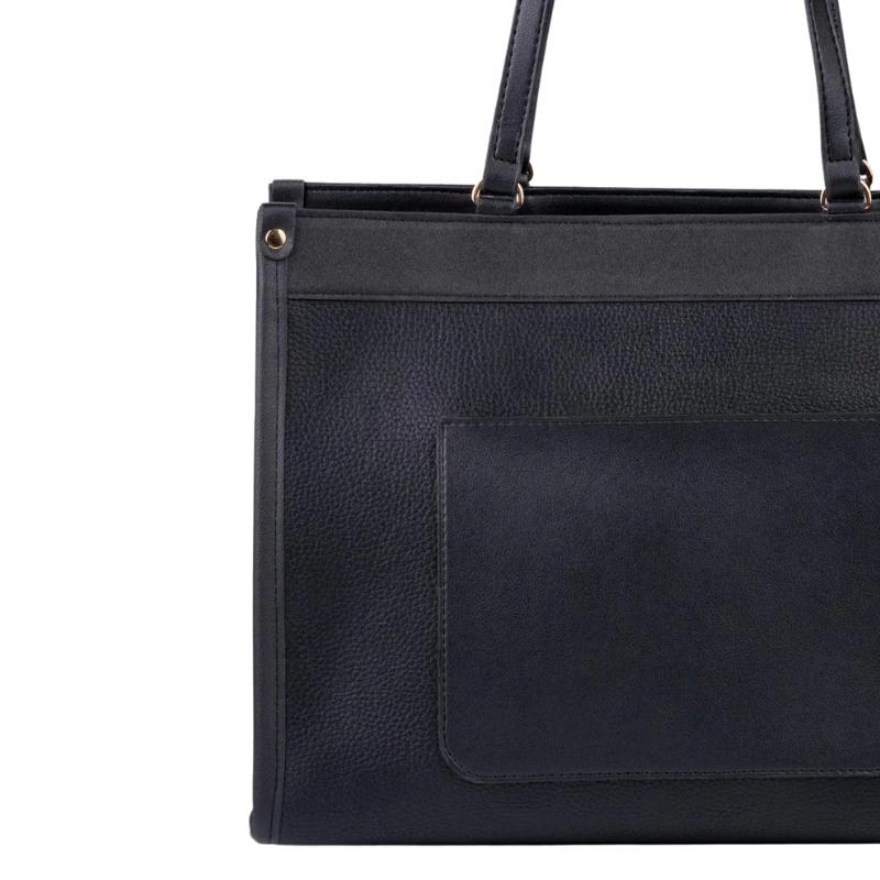 Damen-Shopper mit Fronttasche in Schwarz – Bild 4