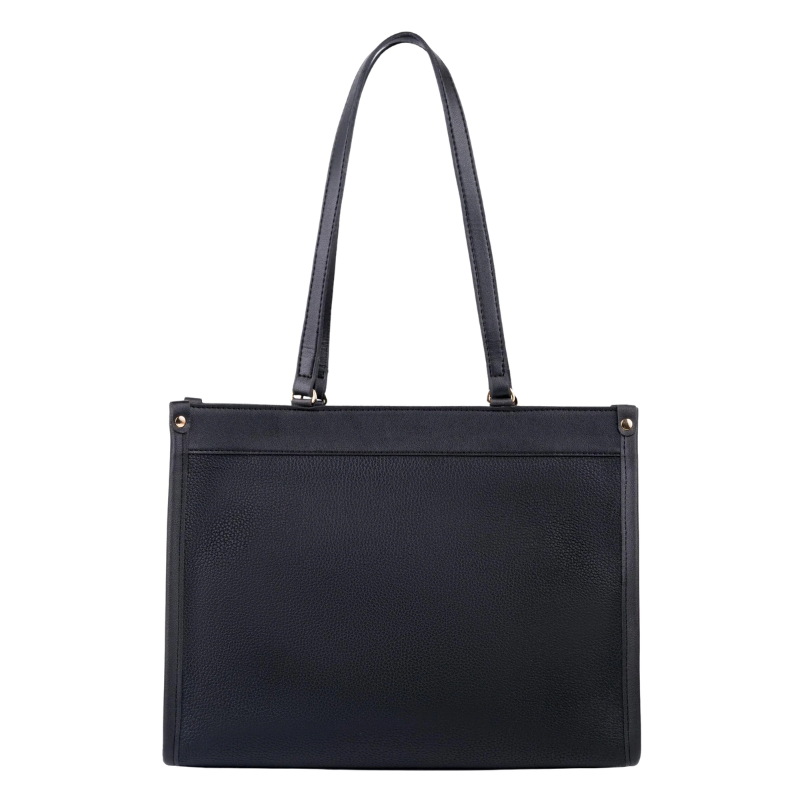 Damen-Shopper mit Fronttasche in Schwarz – Bild 3