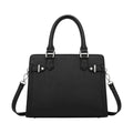 Klassische Damen-Henkeltasche in Schwarz – Strukturiertes Kunstleder – Bild 1