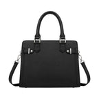 Klassische Damen-Henkeltasche in Schwarz – Strukturiertes Kunstleder – Bild 1
