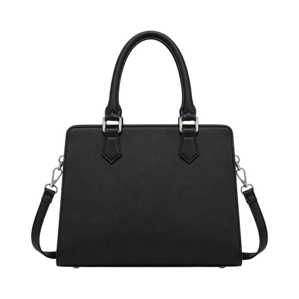 Klassische Damen-Henkeltasche in Schwarz – Strukturiertes Kunstleder – Bild 3