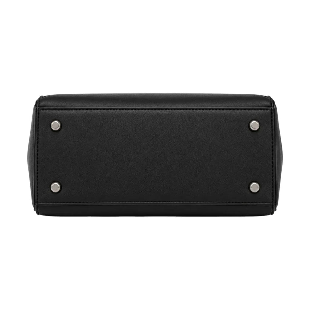 Klassische Damen-Henkeltasche in Schwarz – Strukturiertes Kunstleder – Bild 4