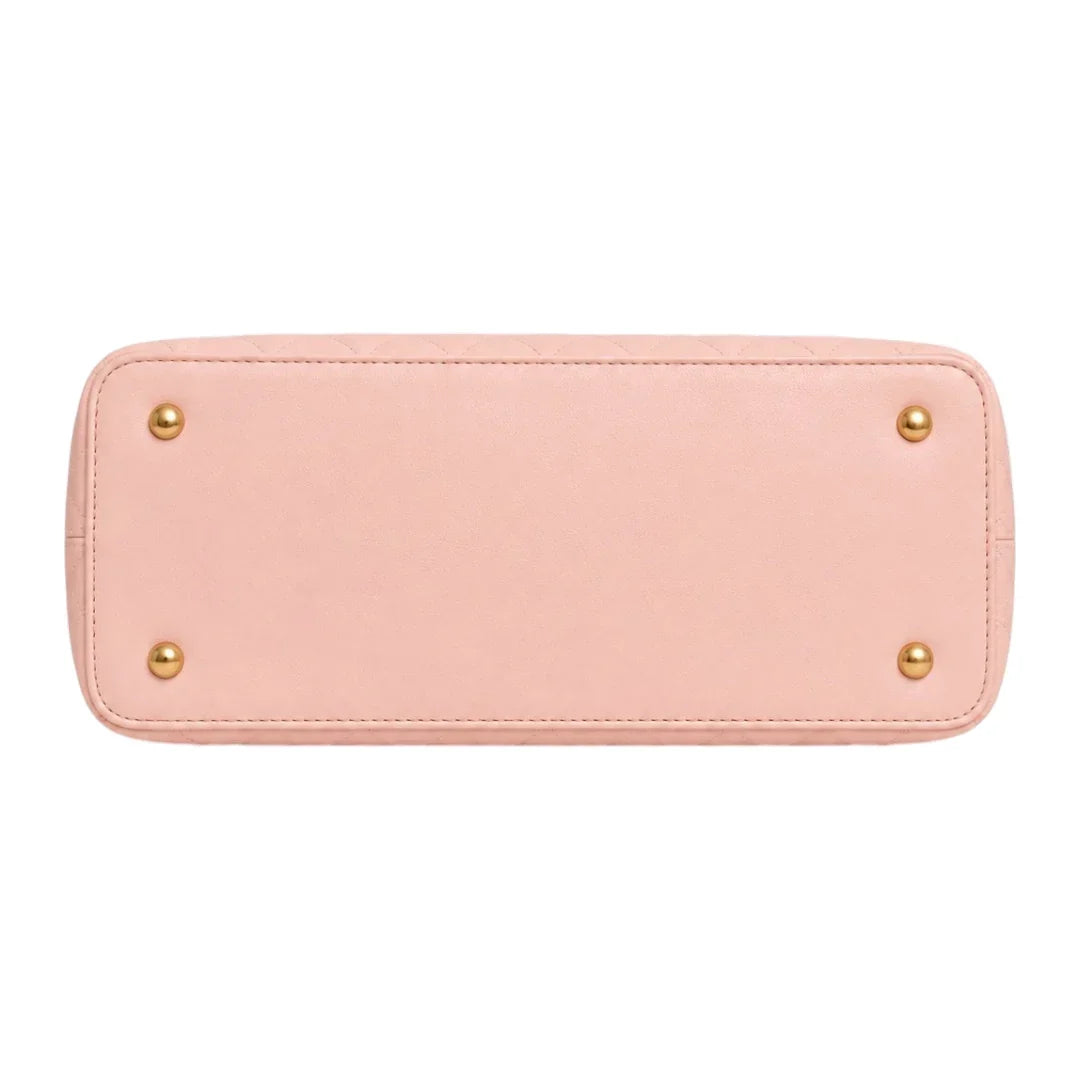 Gesteppte Damen-Henkeltasche in Rosa – Kunstleder mit Schulterriemen – Bild 4