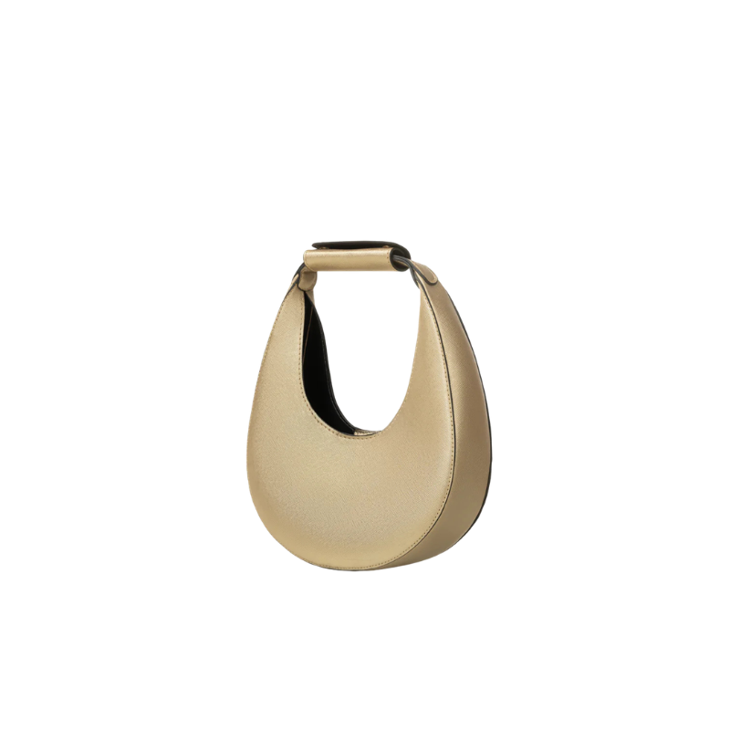 Halbmond-Handtasche in Metallic-Gold – Bild 2
