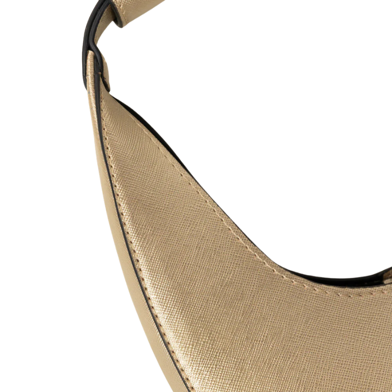 Halbmond-Handtasche in Metallic-Gold – Bild 4