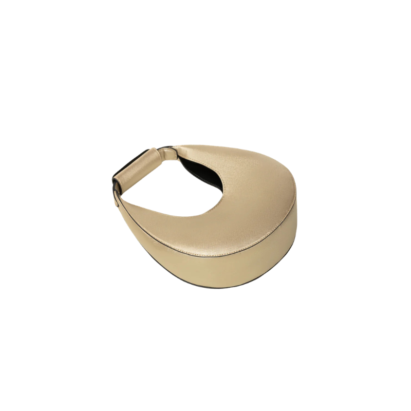 Halbmond-Handtasche in Metallic-Gold – Bild 3